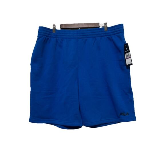 FILA Men's XXL 2XL Blue Drawstring Fleece Shorts Pockets Comfort Sports NWT - Picture 1 of 10
